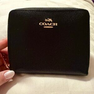 Coach Black Textured Leather Wallet